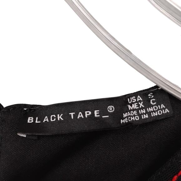 Black Tape_ Black Baroque Embroidered Blouse Size Small Mesh Long Sleeves NWT - Picture 10 of 10